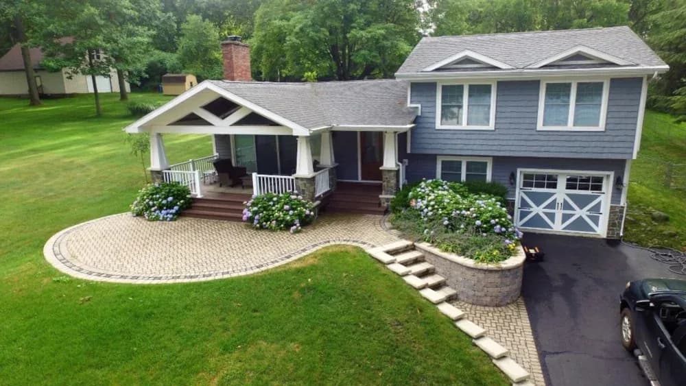 Paver driveway installation in Watervliet, Michigan